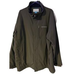 Columbia Men Northway Hiking Jacket Size XXL Olive Green Wind Resistant Full Zip